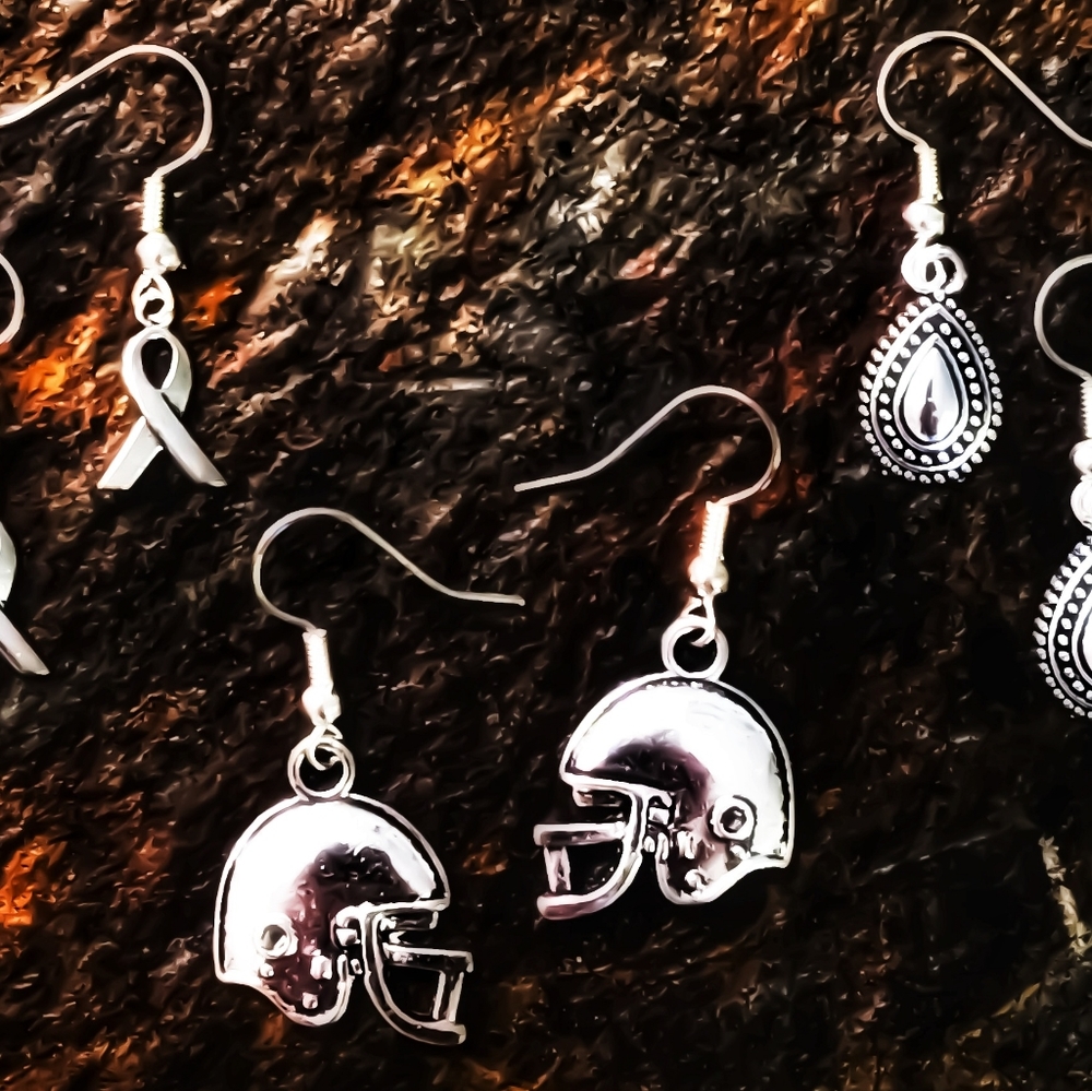 3 Pairs 925 Sterling Silver Earrings - Picture 3 of 16